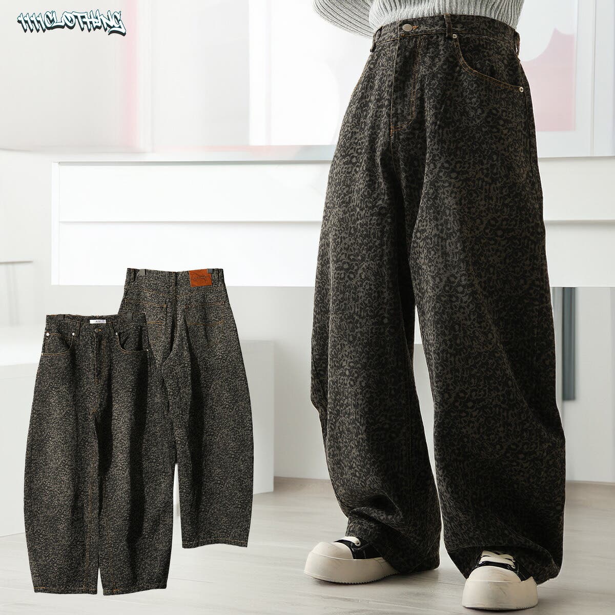 レオパード デニム カーブパンツ[品番：OCGW0004563]｜ONE 4 PREMIUM