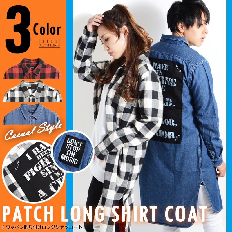 ロングシャツ チェックシャツ コート[品番：OCGW0000687]｜ONE 4