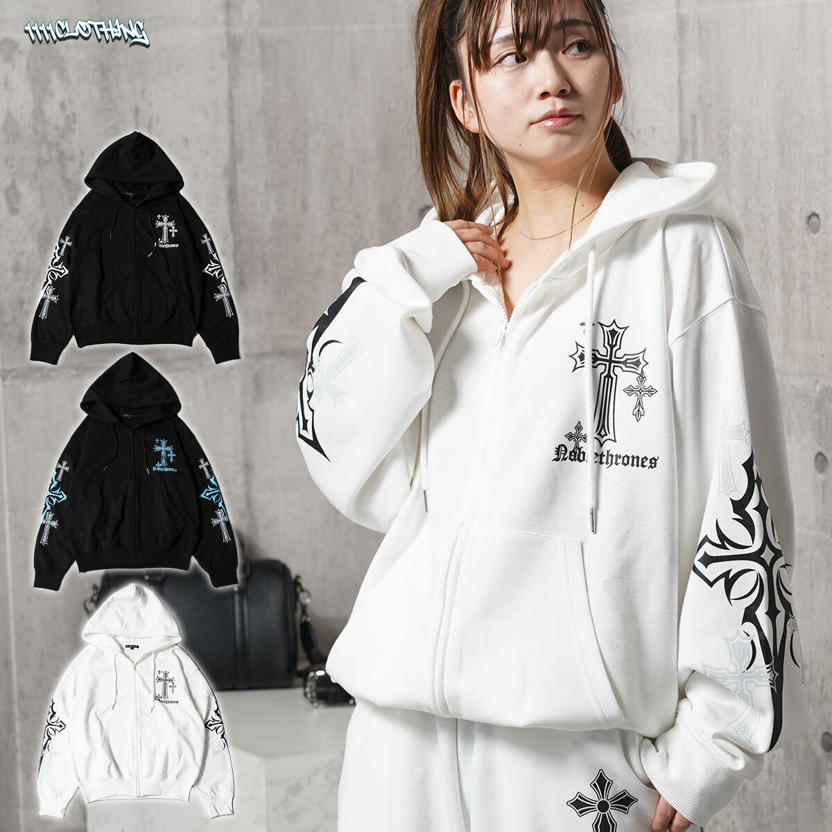 クロス ジップパーカー メンズ[品番：OCGW0004621]｜ONE 4 PREMIUM