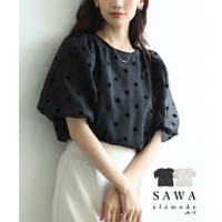 ブラウス パフスリーブ・水玉・ドット柄 （レディース