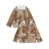 BABY ショートコート ブラウン 茶色 スカラップ b14172ps-04.jpg