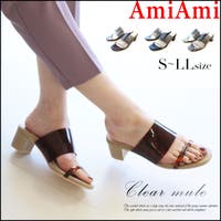 AmiAmi | チャンキーヒール クリア サンダル レディース