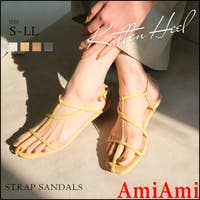 AmiAmi | ローヒール ストラップ サンダル レディース