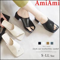 AmiAmi | スクエアヒール トング サンダル レディース