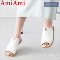AmiAmi | Vカット フラット サンダル レディース