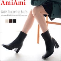 AmiAmi | スクエアトゥ ショートブーツ レディース