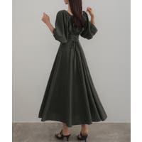 チュールリボンオフショルニットセミフレアワンピース[品番 チュールリボンオフショルニットセミフレアワンピース[品番