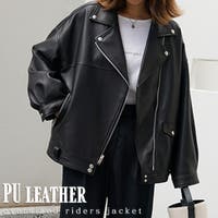 PUレザーオーバーサイズライダースジャケット 韓国ファッション