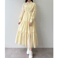 シャツワンピース イエロー/黄色系（レディース） - ファッション通販