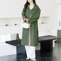 ステンカラーコート グリーン・カーキ/緑色系（レディース）の
