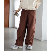 ASKYURSELF フレアカーゴパンツ ブラウン ASKYURSELF フレアカーゴパンツ ブラウン