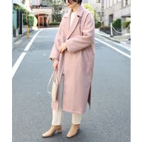 ロングコート ピンク/桃色系（レディース）のアイテム - ファッション