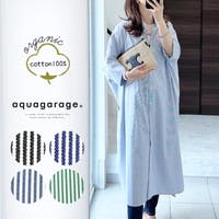aquagarage | ビッグシルエットでリラックス感のあるコットンボイルシャツワンピース