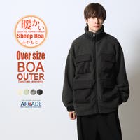 ARCADE | ボアジャケット メンズ 韓国ブランド オーバーサイズ フリースジャケット シープボア ユーティリティー ブルゾン メンズ アウター 冬