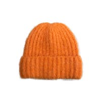 cash&barba ニット帽　H Orange 新品未使用　100%カシミヤ ニット帽 オレンジ/橙色系（レディース） - ファッション通販