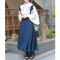ひざ丈スカート ブルー・ネイビー/青・紺色系（レディース）の