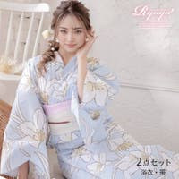 浴衣　プリント　ブラック×イエロー　キラキララメ かわいい浴衣 グリッター・ラメ （レディース） - ファッション