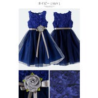 【売約済み】【未使用】Bluelea キッズジャガードドレス　ネイビー 売約済み】【未使用】Bluelea キッズジャガードドレス ネイビー