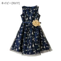 【売約済み】【未使用】Bluelea キッズジャガードドレス　ネイビー 売約済み】【未使用】Bluelea キッズジャガードドレス ネイビー