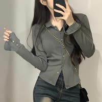 グレー　トップス　翌日発送 one after another NICE CLAUP 「one CLAUP」 ジップアップブルゾン