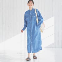シャツワンピース ブルー・ネイビー/青・紺色系(レディース)の ...