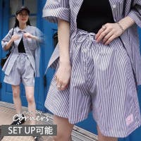 黒パステルブルーストライプショートパンツ ストライプショートパンツ【BLUE】 – ELLIE