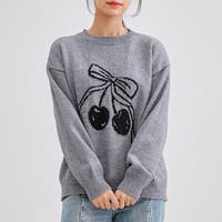 ニット・セーター チェリー・さくらんぼ柄 （レディース