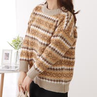 ニット・セーター 幾何学模様柄 （レディース） - ファッション通販