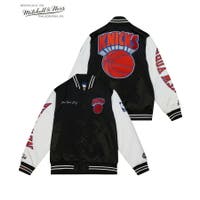 stylise | NBA Team Origins Varsity Satin Jacket : New York Knicks / ブラック×ホワイト [OJBF4854-NYKYYPPPBKWH]
