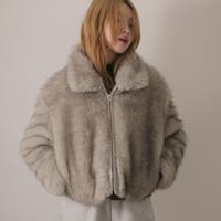 ファーコート グレー/灰色系（レディース） - ファッション通販