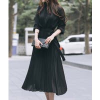 シフォンワンピース ブラック/黒色系（レディース