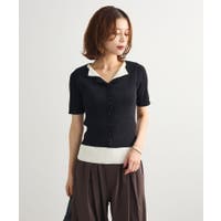 売り切れ、未使用、グリーンパークスニットＬ 衿つきニットプルオーバー/Green Parks（グリーン パークス）の