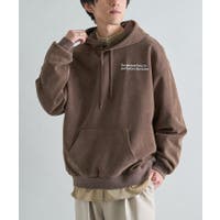 スノーウォッシュボンディング裏毛ロゴ刺繍パーカー