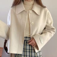 ショートコート ベージュ/薄橙色系（レディース）のアイテム
