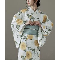 総絞り 花柄 浴衣 黄色系 かわいい浴衣 イエロー/黄色系(レディース) - ファッション