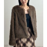ファーコート ブラウン/茶色系（レディース） - ファッション
