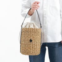 かごバッグ ホワイト/ブラウン チェーンストラップ付き かごバッグ ホワイト/ブラウン チェーンストラップ付き