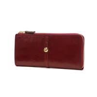 長財布 ベージュ/黒/赤 MURA ソフトシュリンクレザー バイカラー ラウンドファスナー 長財布