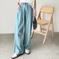 ワイドパンツ ブルー・ネイビー/青・紺色系（レディース
