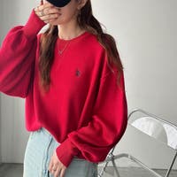 marie claireSPORT レディース ジップアップセーター赤 ニット・セーター レッド/赤色系（レディース） - ファッション