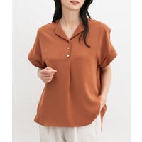 「Plage」 7分袖ブラウス - オレンジ レディース シャツ／ブラウス（レディース／カラーがオレンジ）の通販
