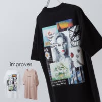 improves | tシャツ Tシャツ ユニセックス 半袖Tシャツ TEE ビッグシルエット トップス  フォトTシャツ バックプリント オーバーサイズ