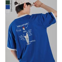 improves | リンガー配色 カレッジロゴ＆ガールズ プリント 半袖Tシャツ メンズ バック プリントTシャツ カットソー オーバーサイズ ビッグTシャツ ゆったり 大きいサイズ