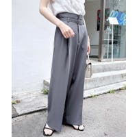 ワイドパンツ ベージュ グレー 別注ノッチデザインTRワイドパンツ(1 GREY): THINGS THAT MATTER