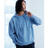 Smoothmood ブルーパーカー フロントジッパー付き ISTKUNST（イストクンスト）の「ISTKUNST／トリプルUロゴパーカー