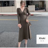 ニットワンピース グリーン・カーキ/緑色系（レディース