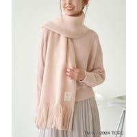 マフラー ピンクベージュ 両面デザイン ファー マフラー ティペット スリット付き レディース ギフト