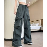 CROWORLD グレー カーゴパンツ S オーバーサイズド ナイロンカーゴパンツ BLACK LABEL SS24