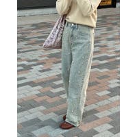 ローウエスト ルーズストレート ワイドデニムパンツ[品番 ローウエスト ルーズストレート ワイドデニムパンツ[品番