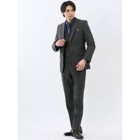 【NEW】タカキュー/ウール混 スリムフィット ノータックスラックス バーズアイグレー ウール混 スリムフィット ノータックスラックス バーズアイグレー[品番